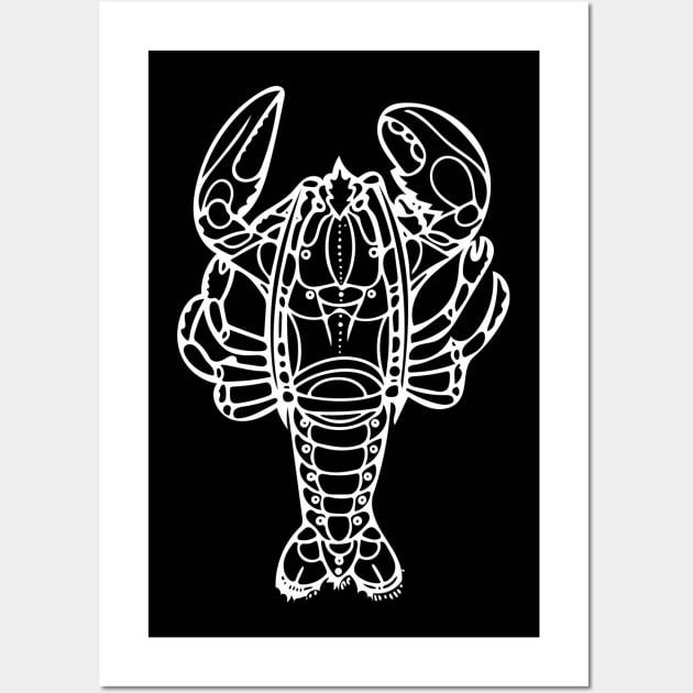 Lobster in White Wall Art by LoraMaze